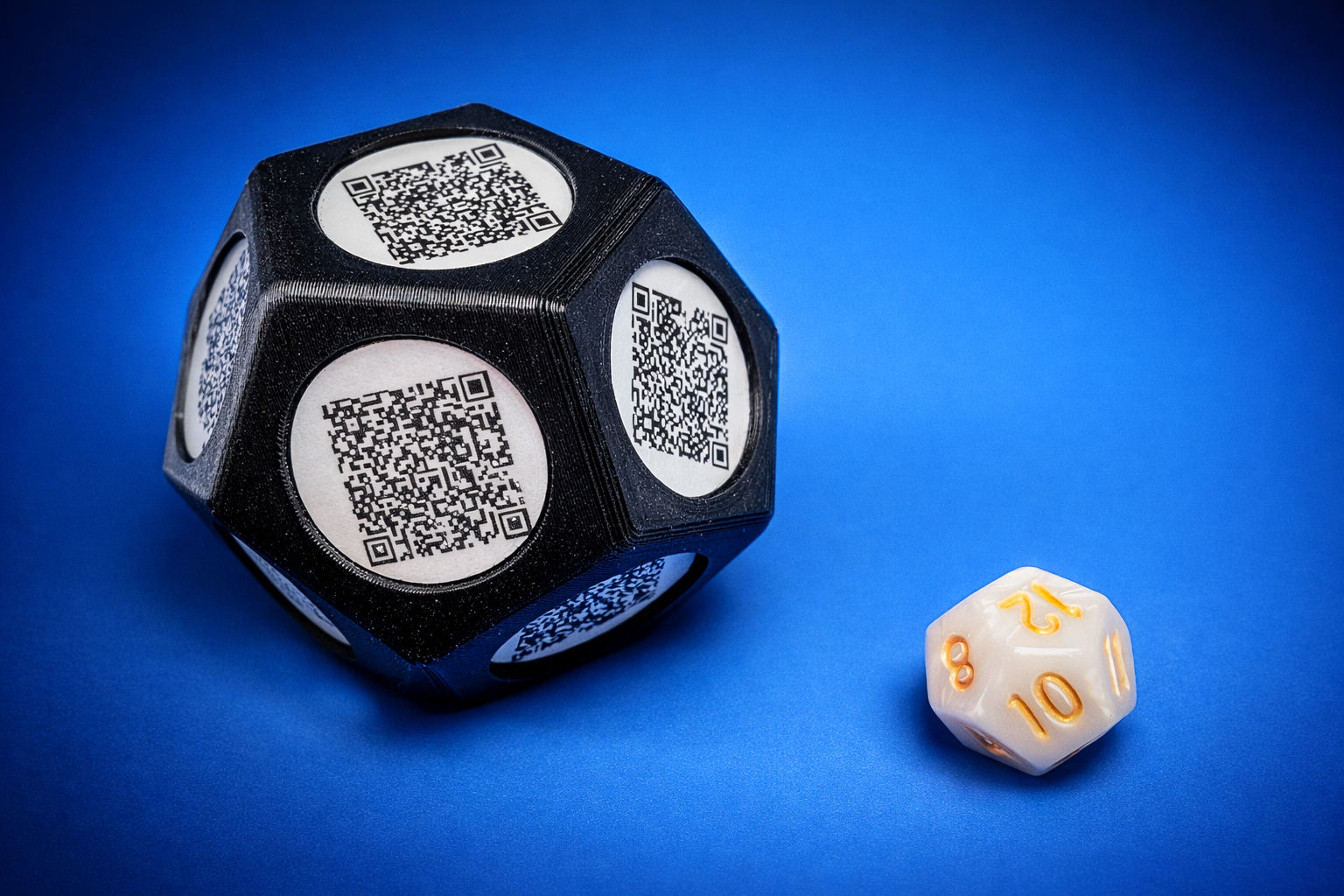 Dodecahedron with QR/NFC faces